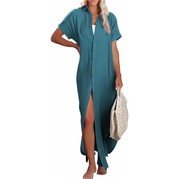 Lightweight Kimono Cover-Up – Beach Cardigan with Side...